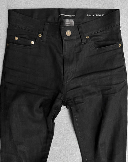 Saint Laurent Paris AW15 'D02' Distressed Black Skinny Denim