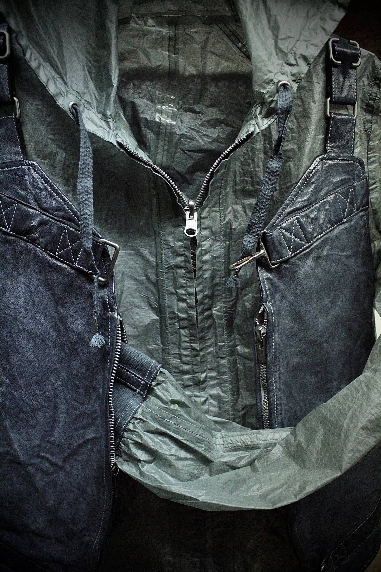 Carol Christian Poell 'VM/2423 ROOMS-PTC/29' Object-dyed Kangaroo Leather Parachute Vest Bag