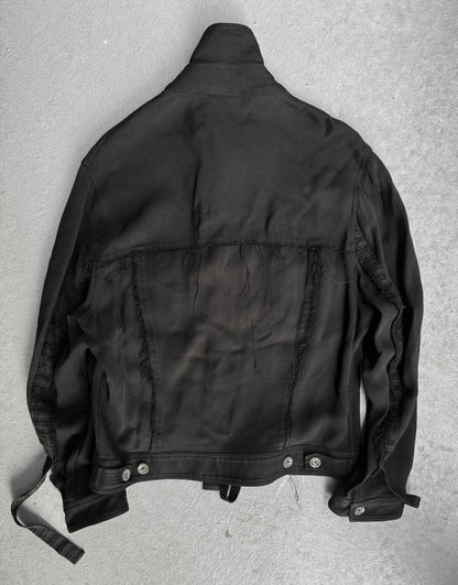 SONG FOR THE MUTE AW20 "20.2 DJEBEL" Frayed Edge Viscose Trucker Jacket detail | DRIEW GARMENTS