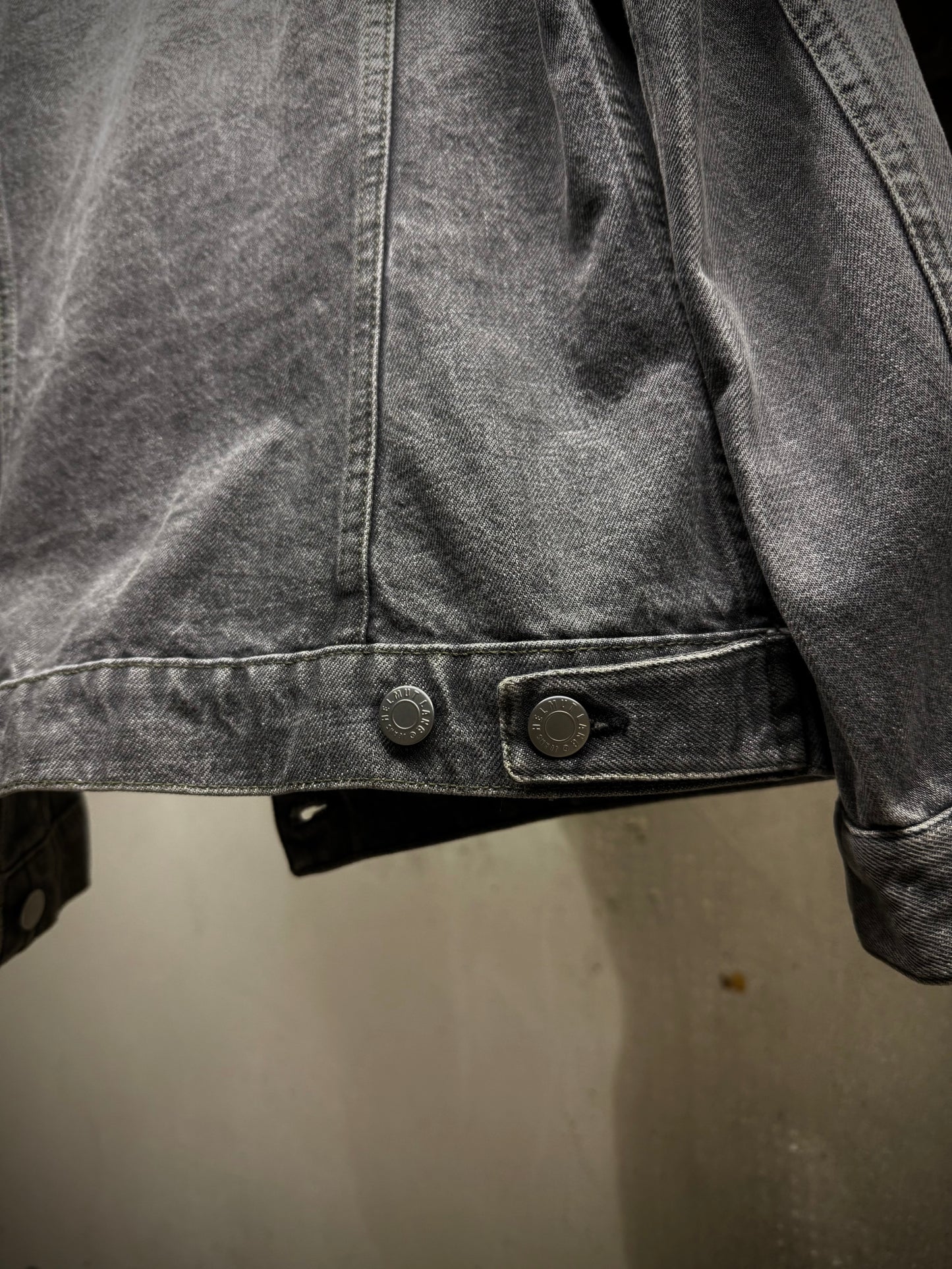Helmut Lang Early 00s Washed Grey Denim Trucker Jacket