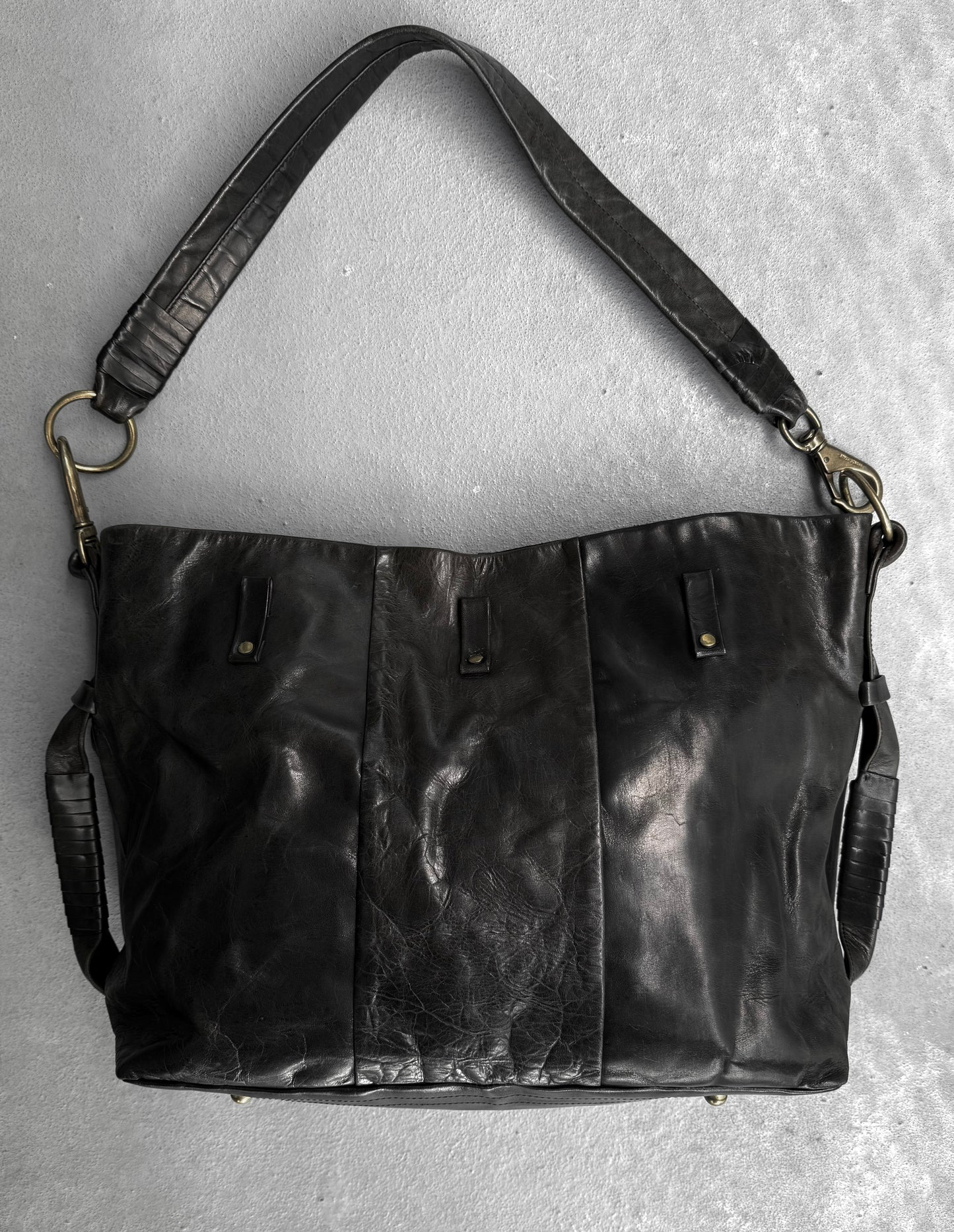 cornelian taurus by daisuke iwanaga ‘Combo Handle’ Leather Shoulder Tote Bag
