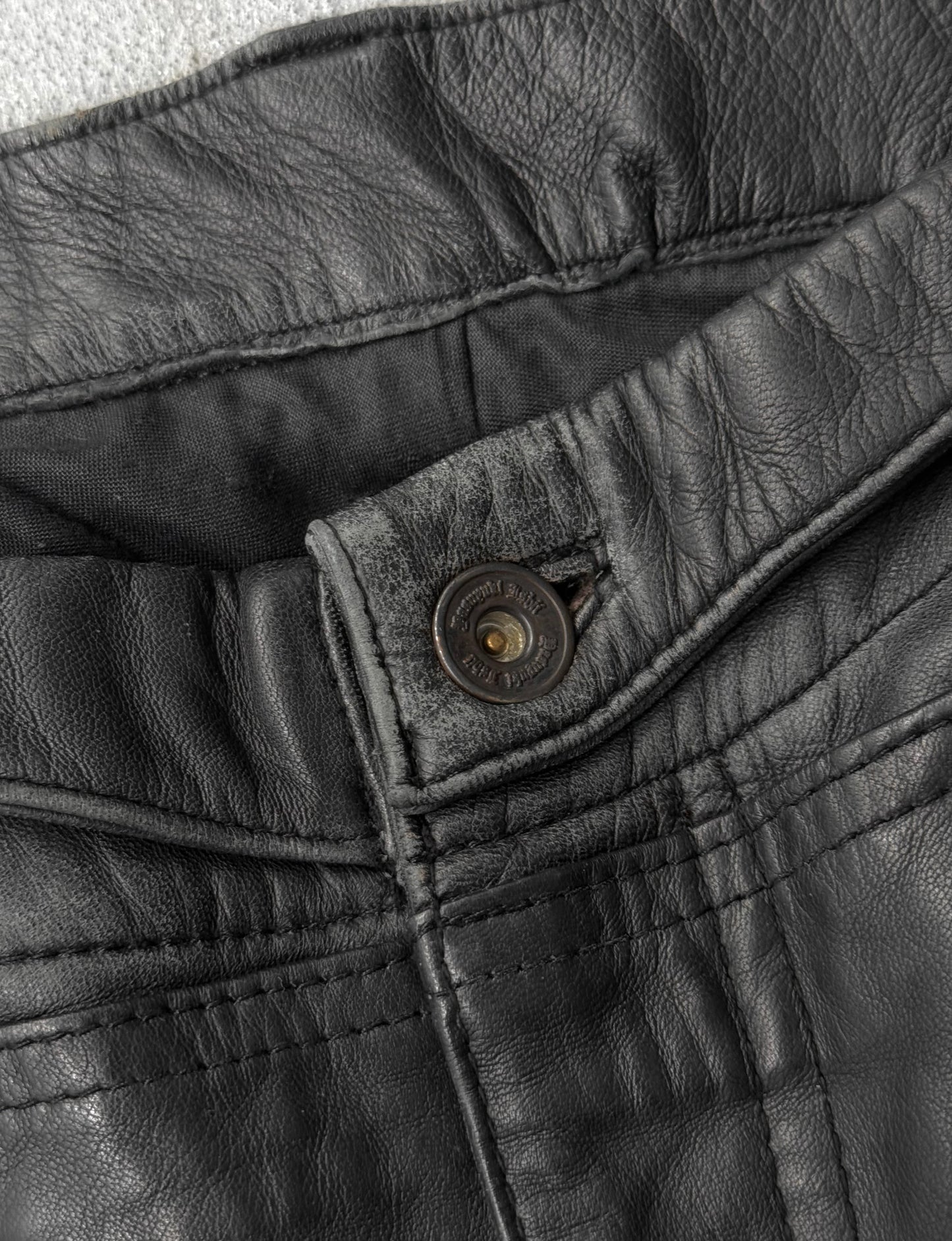 Yasuyuki Ishii Early 00s Padded Biker Sheepskin Leather Pants