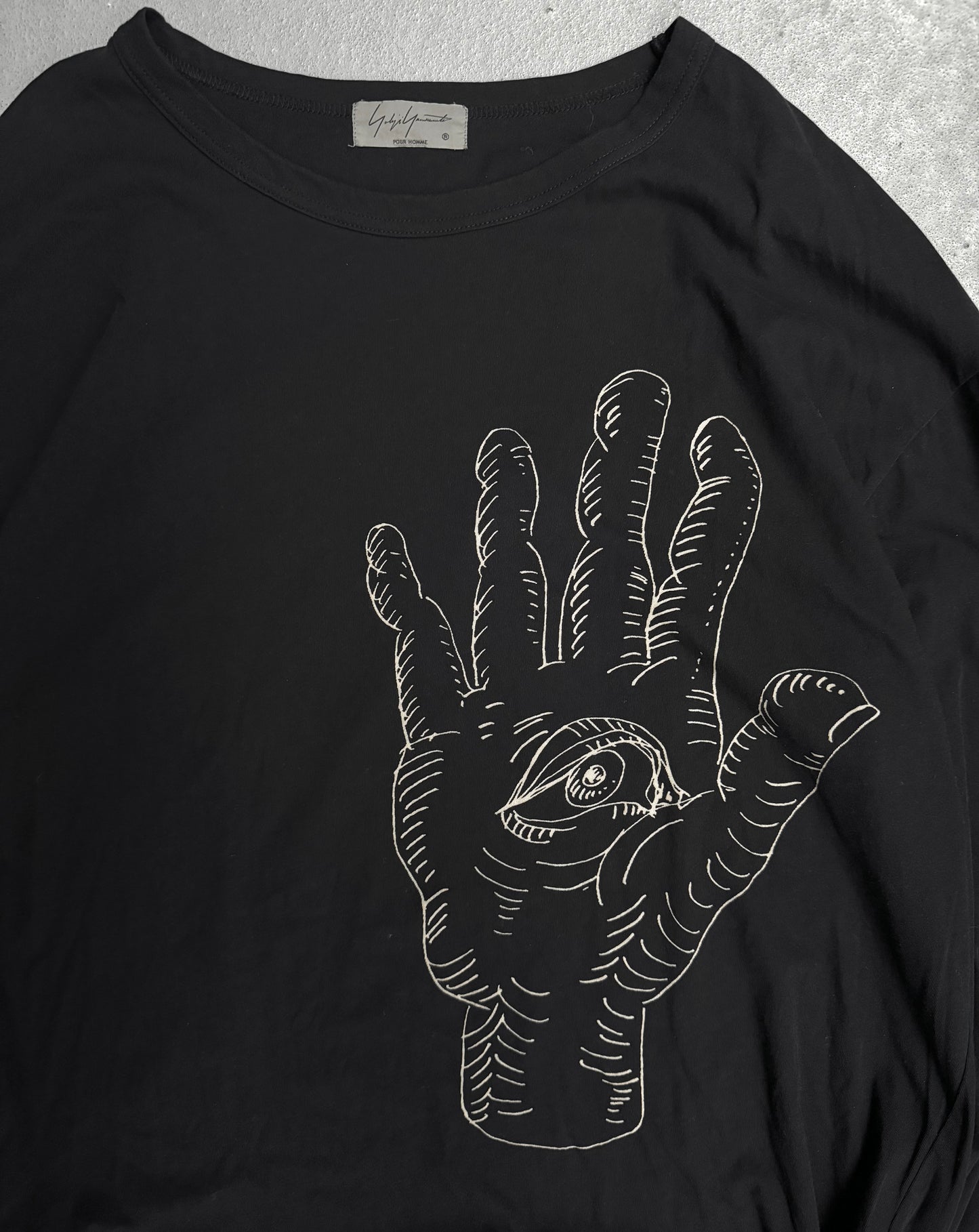 Yohji Yamamoto POUR HOMME SS20 Navy Eye Hand Graphic Long-sleeves