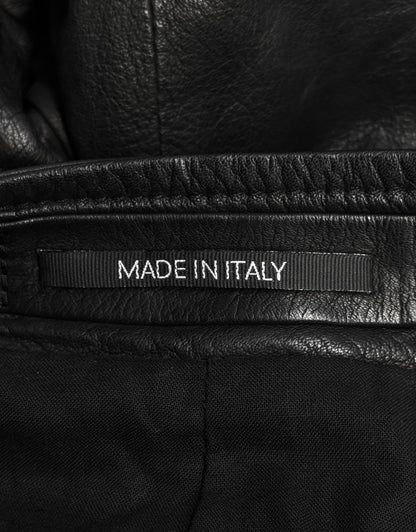 Maison Martin Margiela SS12 Black Kangaroo Leather 5-zip Rider Jacket