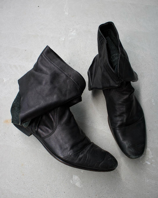 alfredoBANNISTER Early 00s ‘Origami’ Foldable Leather Layer Pirate Boots
