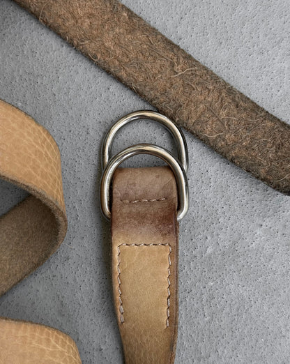 GUIDI ‘BLT0’ Beige Bison Leather D-ring Belt