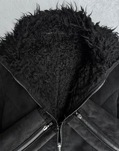 SHELLAC Early 00s Faux Shearling Rider Jacket