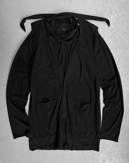MiharaYasuhiro AW07 Double-layered Drape Jersey Cardigan