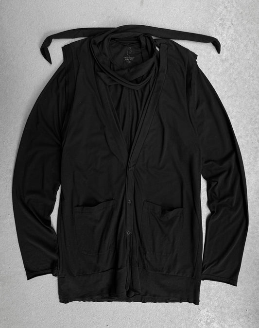 MiharaYasuhiro AW07 Double-layered Drape Jersey Cardigan