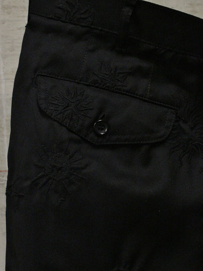 BLACK COMME des GARÇONS SS24 Black Sun Embroidered Wool Pants
