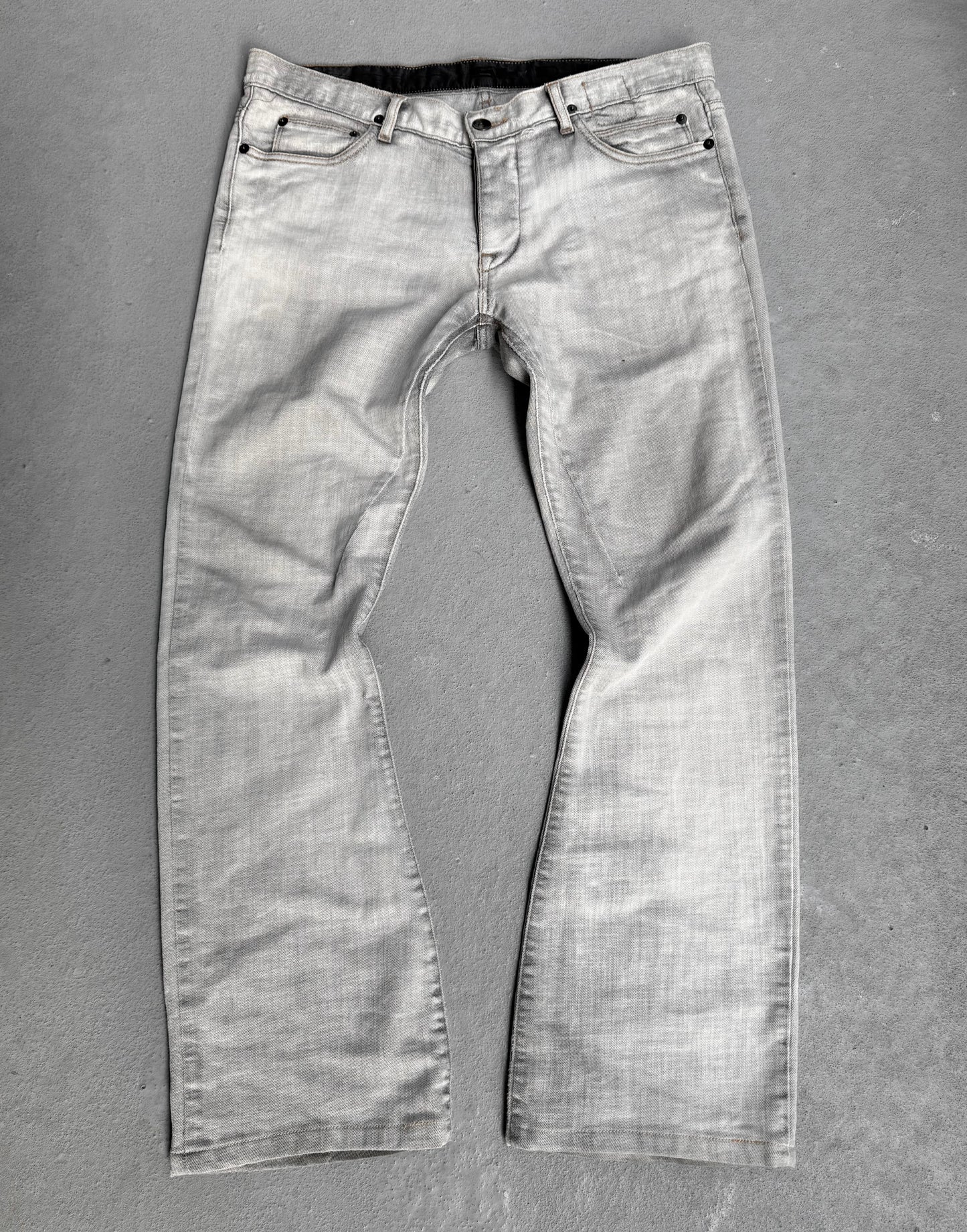 Rick Owens DRKSHDW AW06 “DUSTULATOR” Pearl ‘Bias’ Flare Bootcut Denim