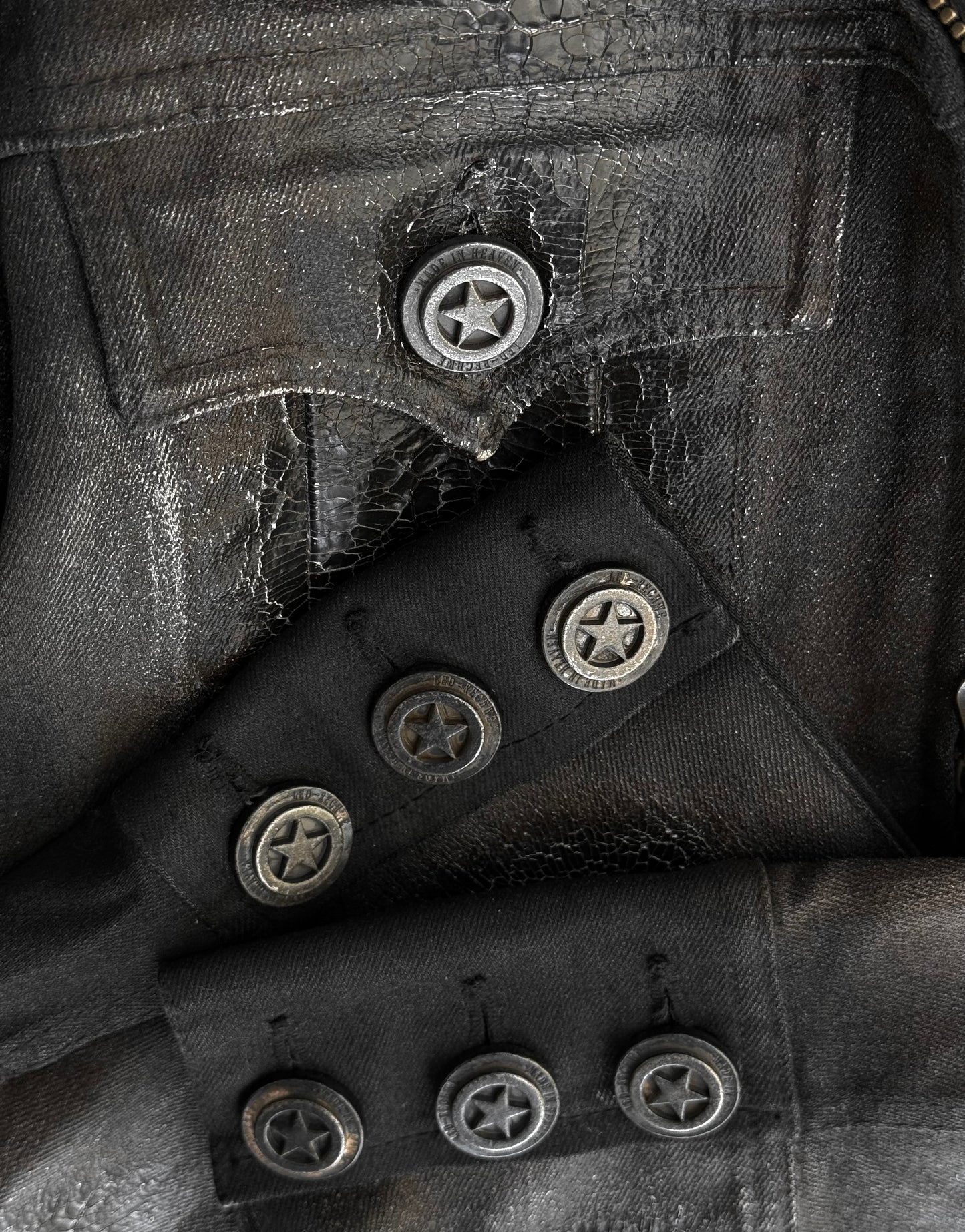 LED RECHWE Early 00s Crack Waxed ‘Arizona’ Cropped Trucker Jacket