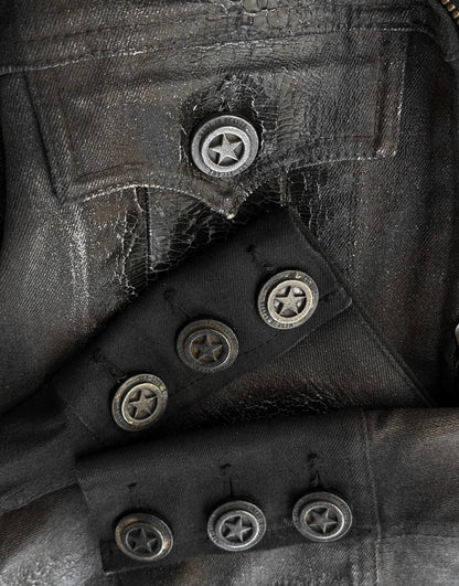 LED RECHWE Early 00s Crack Waxed ‘Arizona’ Cropped Trucker Jacket