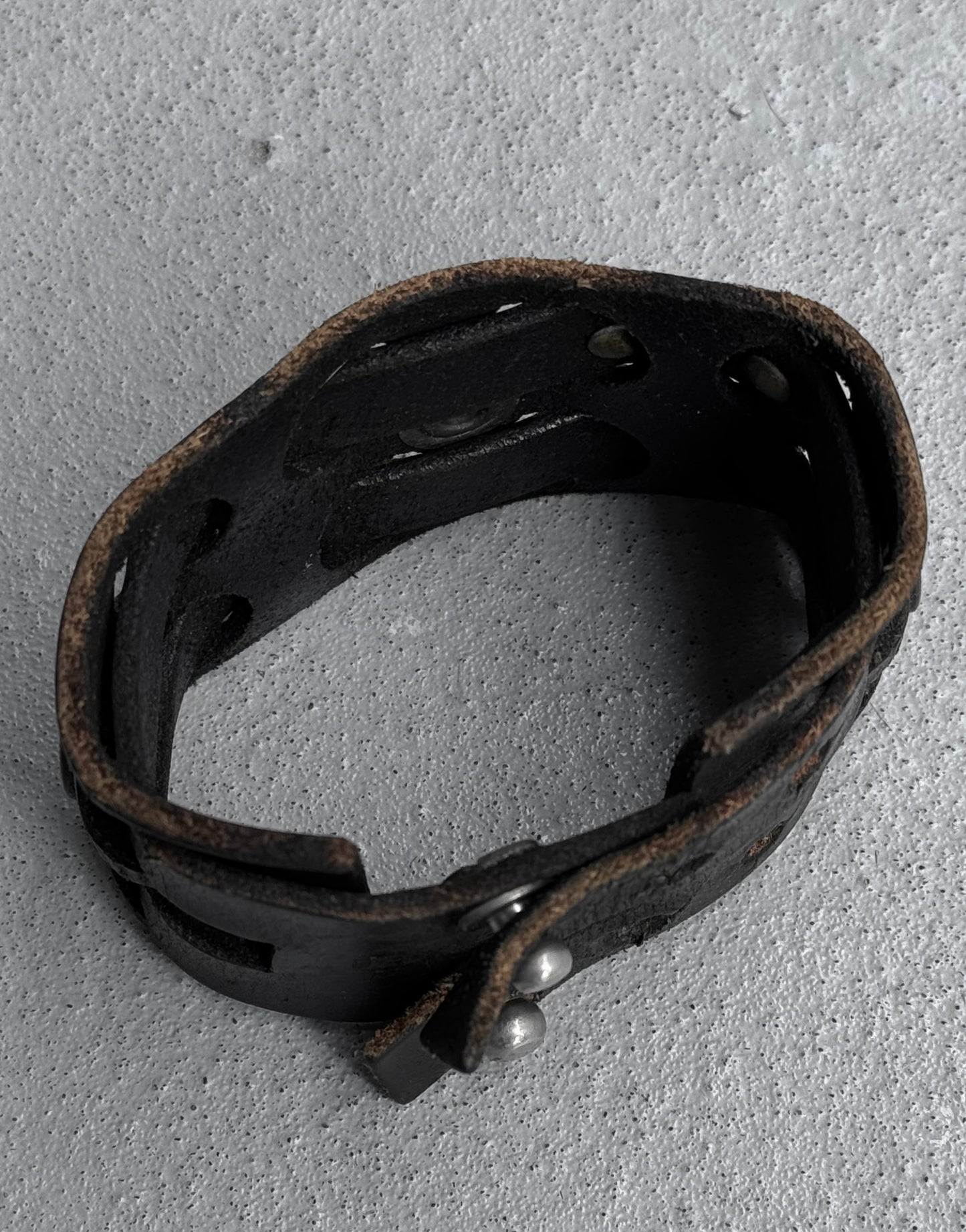 LED RECHWE Early 00s Punk Crystal Studded Leather Cuff