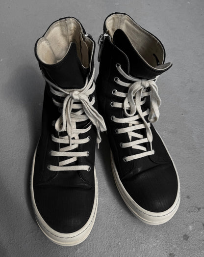 Rick Owens DRKSHDW AW15 “SPHINX” Waxed Canvas Vegan Ramones Sneakers