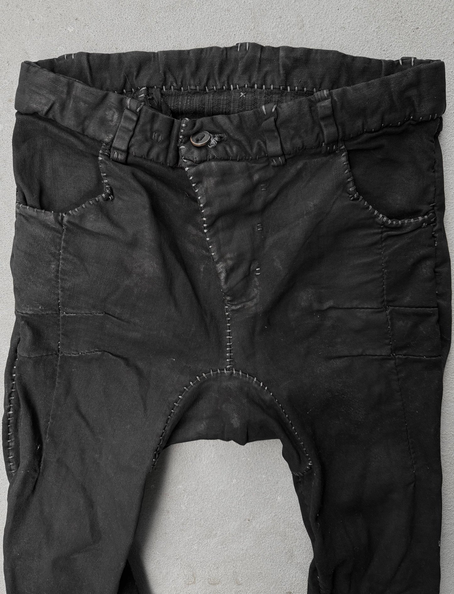 Boris Bidjan Saberi AW17 ‘P13-HS-TF F1504K’ Obsidian Black Hand Stitch Waxed Denim