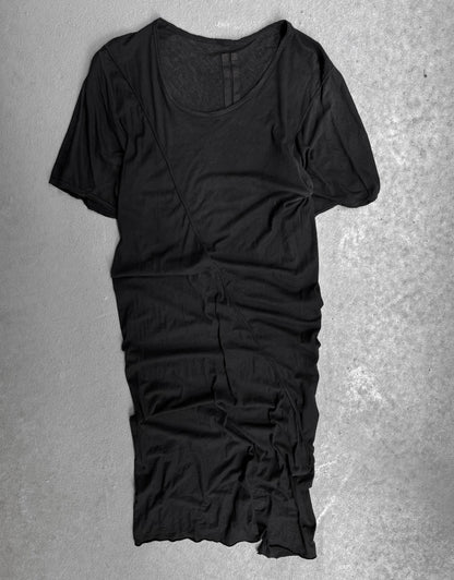 Rick Owens DRKSHDW Early 00s Black ‘Bias Cut’ Asymmetrical T-shirt