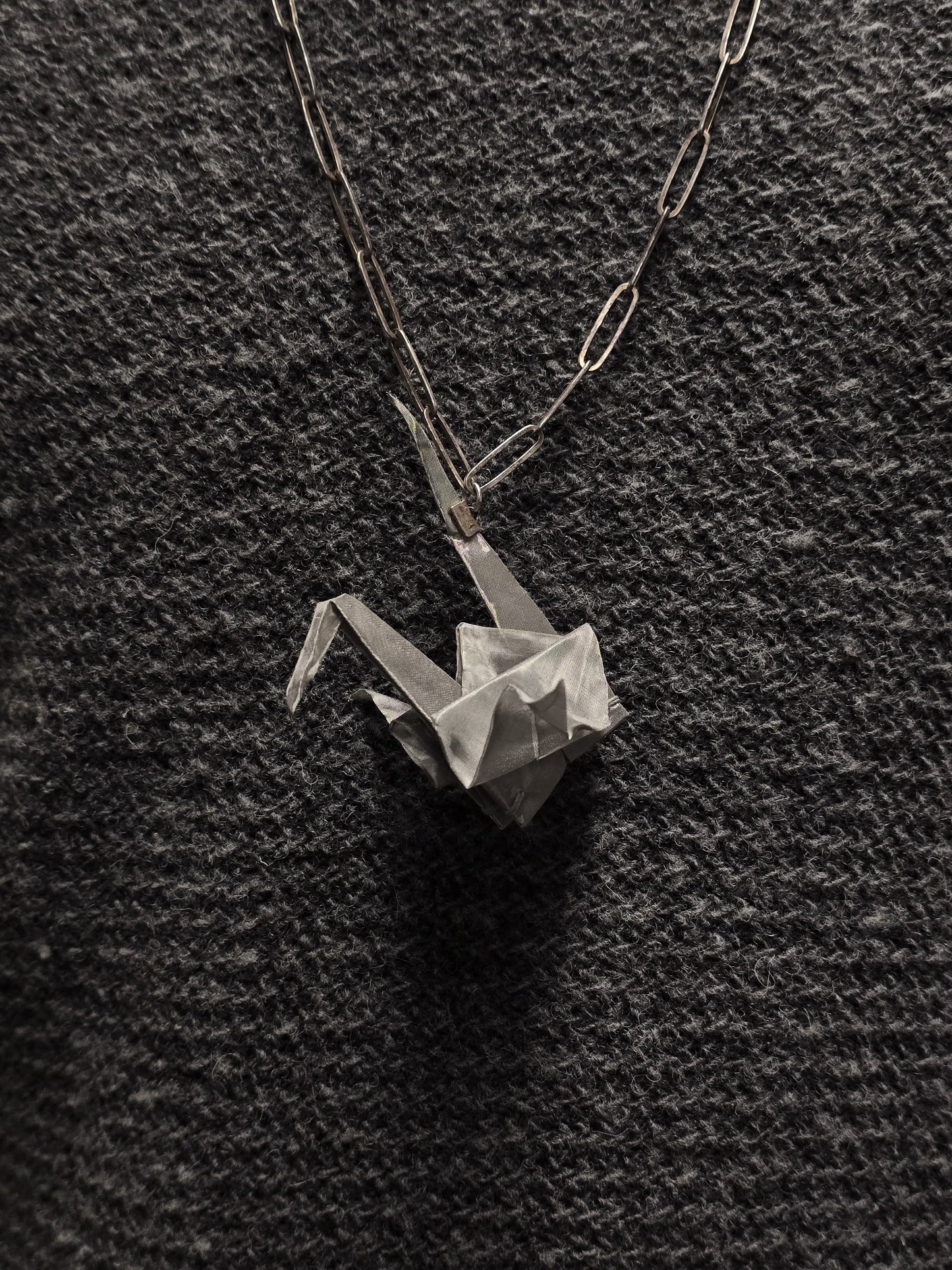 Taichi Murakami Stainless Steel Origami Crane Silver Necklace