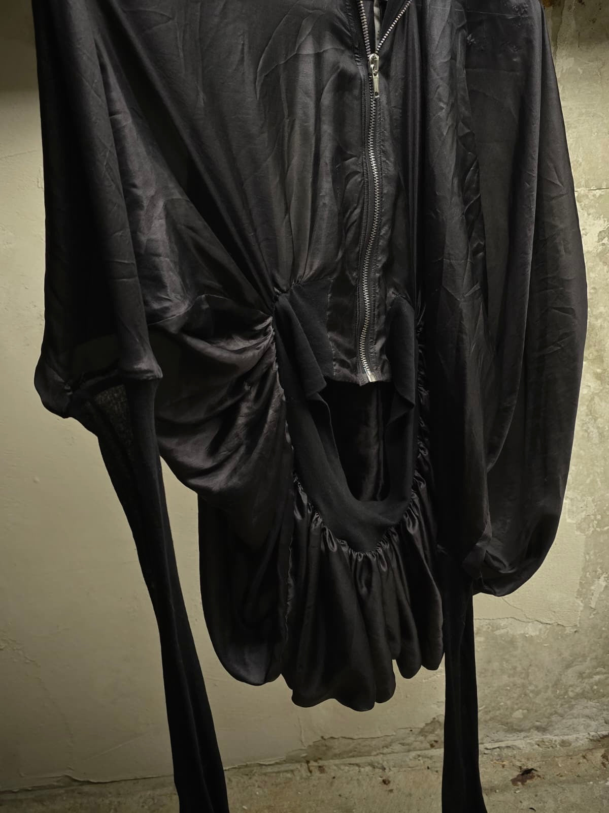 Rick Owens SS24 "LIDO" Silk Bubble Batwing Flight Bomber Jacket