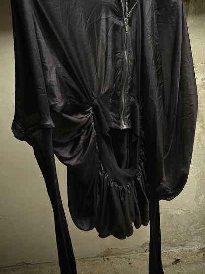Rick Owens SS24 "LIDO" Silk Bubble Batwing Flight Bomber Jacket