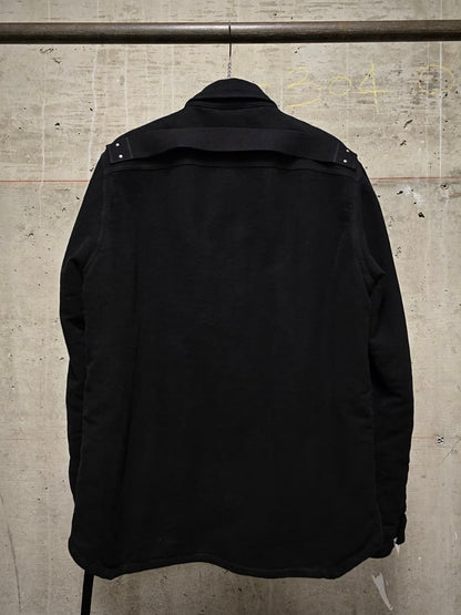 Rick Owens DRKSHDW AW24 "PORTERVILLE" Black Cotton Moleskin 'Outershirt'