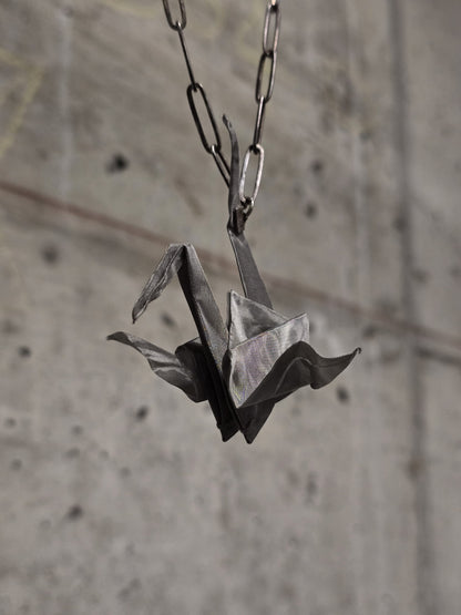 Taichi Murakami Stainless Steel Origami Crane Silver Necklace