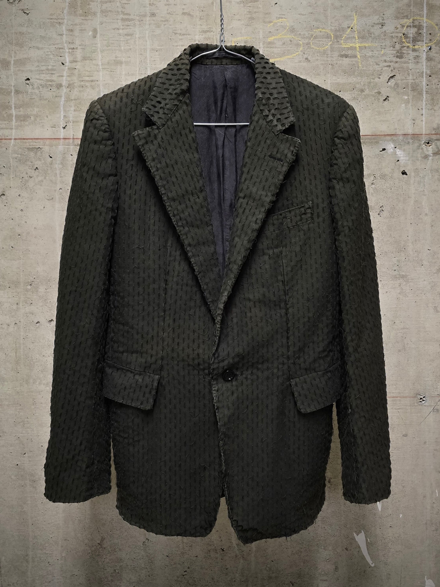 Carol Christian Poell SS02 "Traditional Escape" 'GM1590CUT' Dark Green Laser Cut Out Blazer
