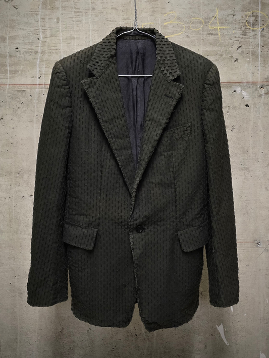 Carol Christian Poell SS02 "Traditional Escape" 'GM1590CUT' Dark Green Laser Cut Out Blazer