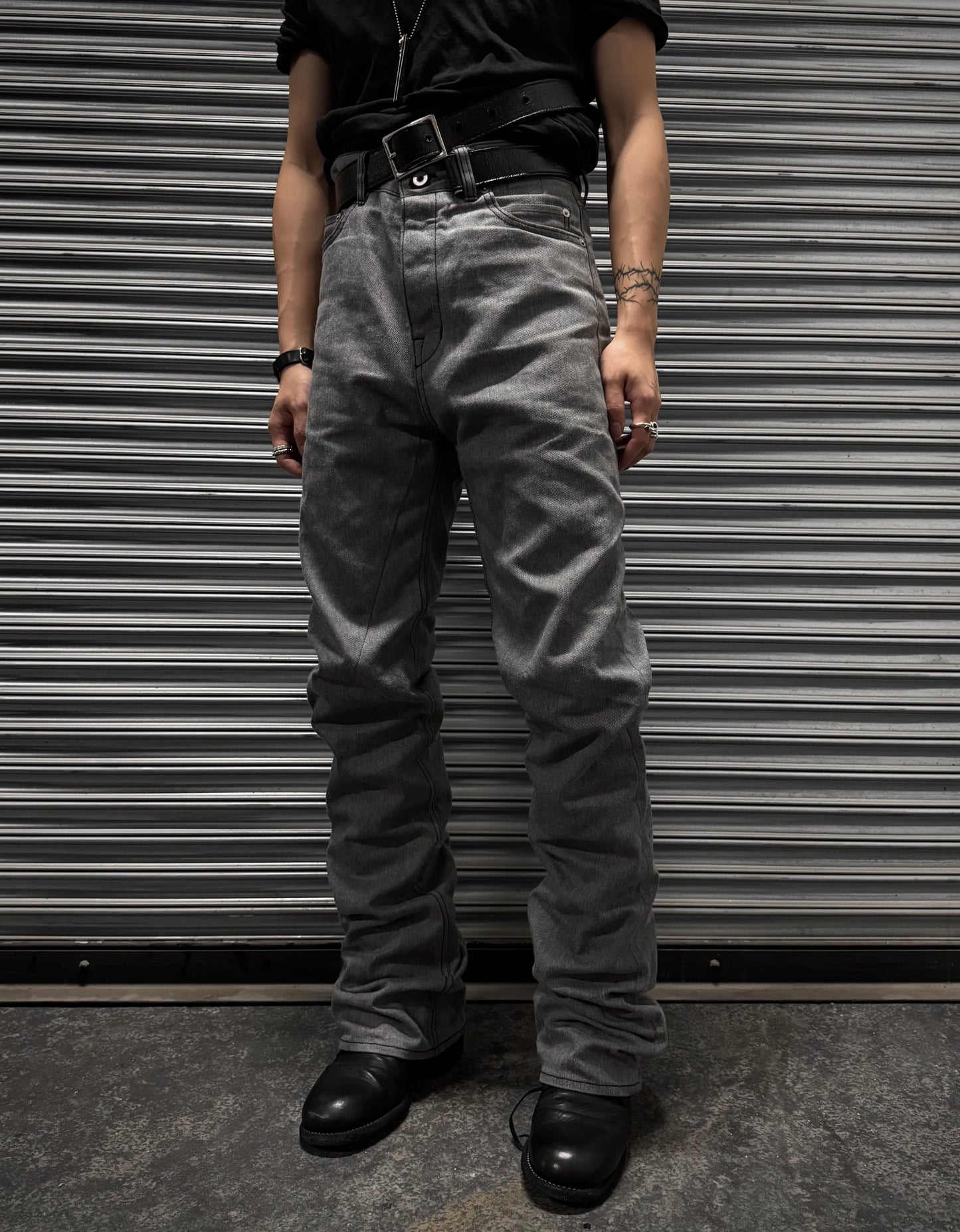 Rick Owens DRKSHDW SS23 “EDFU” 16oz Japanese Raw Selvedge Flare ‘Jim Cut’ Denim