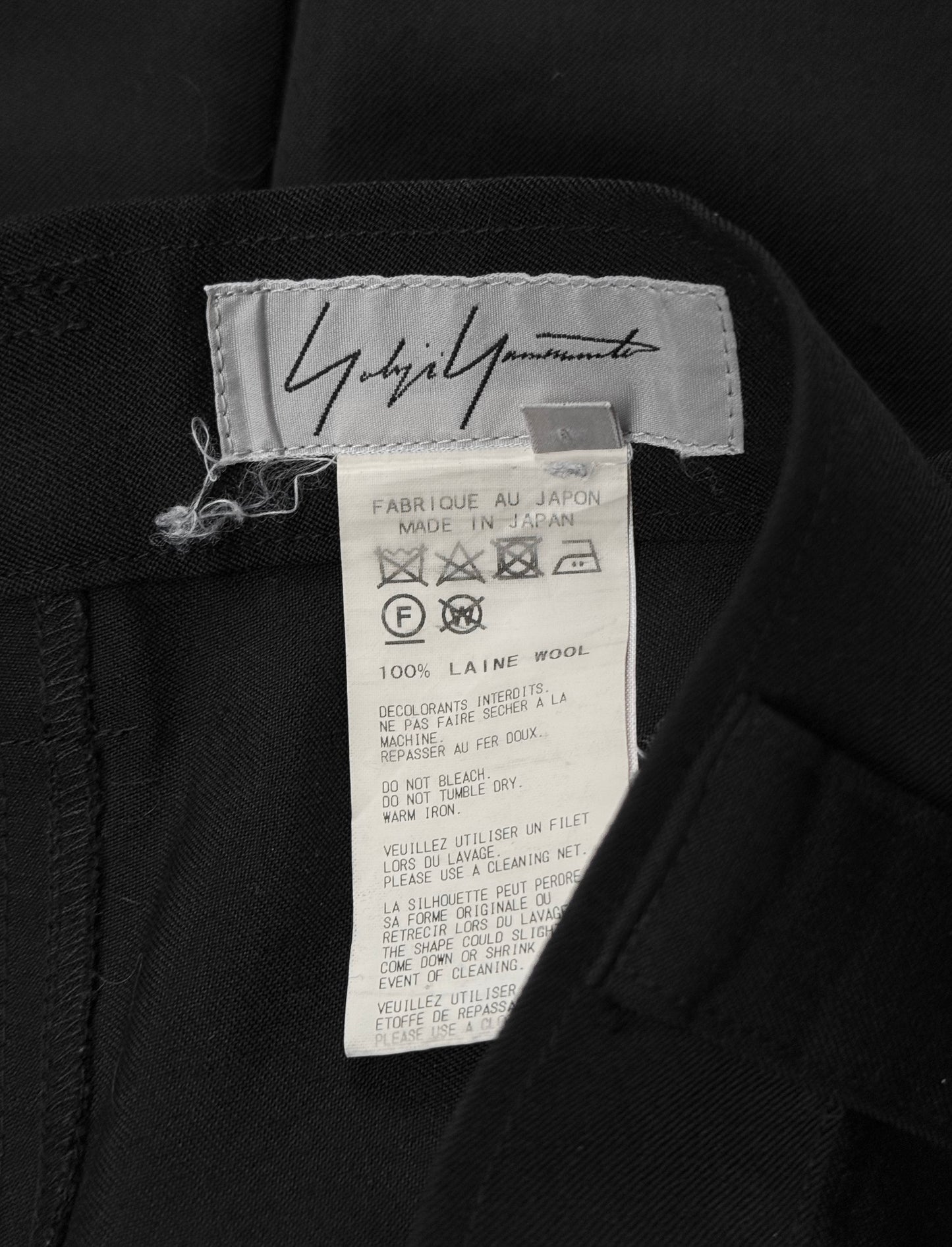 Yohji Yamamoto AW11 Straight Cut Wool Trousers