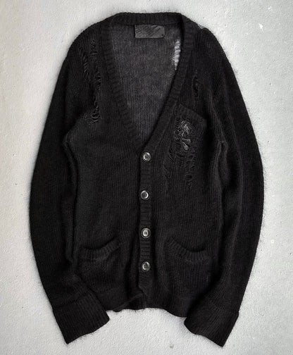 roen by Hiromu Takahara Early 00s Distressed Silk-Mohair Cardigan