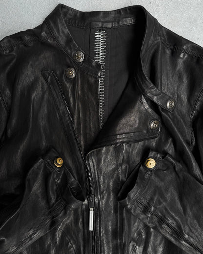 Isaac Sellam : “Experience” Black Lambskin Seamless Bute Crasse Pouille Spine Jacket