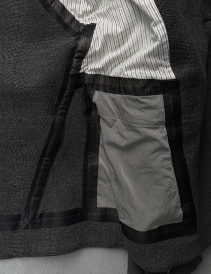 Boris Bidjan Saberi AW13-14 'SUIT2-F1115' Dark Grey Tape Seam Shawl Collar Blazer