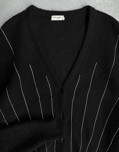 Saint Laurent Paris AW15 Swarovski Embellished Mohair Cardigan