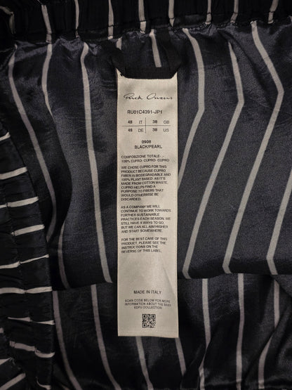 Rick Owens SS23 "EDFU" BLACK PEARL Striped Bela Boxers Shorts