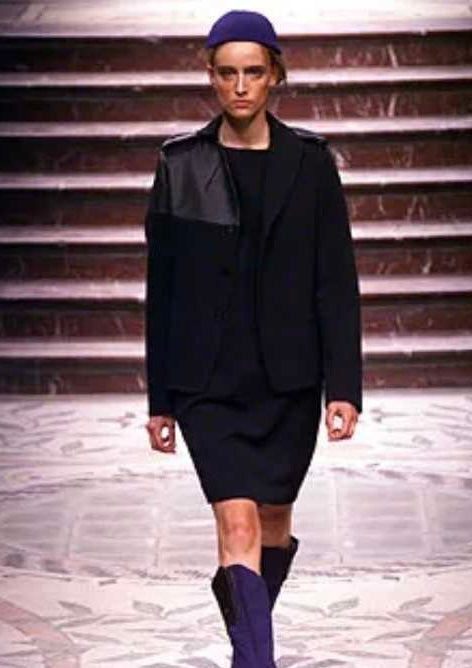 Yohji Yamamoto AW02 Deerskin Leather Panel Wool Car Coat