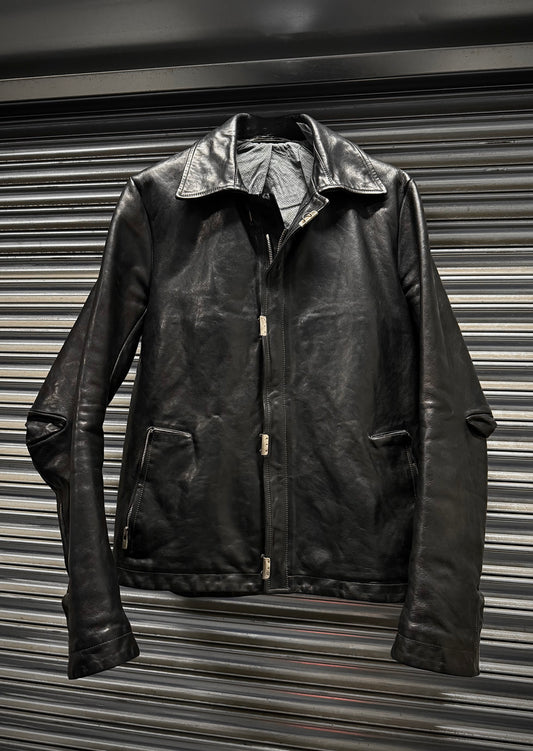 Carol Christian Poell ‘LM/2498 CORS-PTC/010’ Object-dyed Lined Scarstitch Horse Leather Jacket (Size 48)