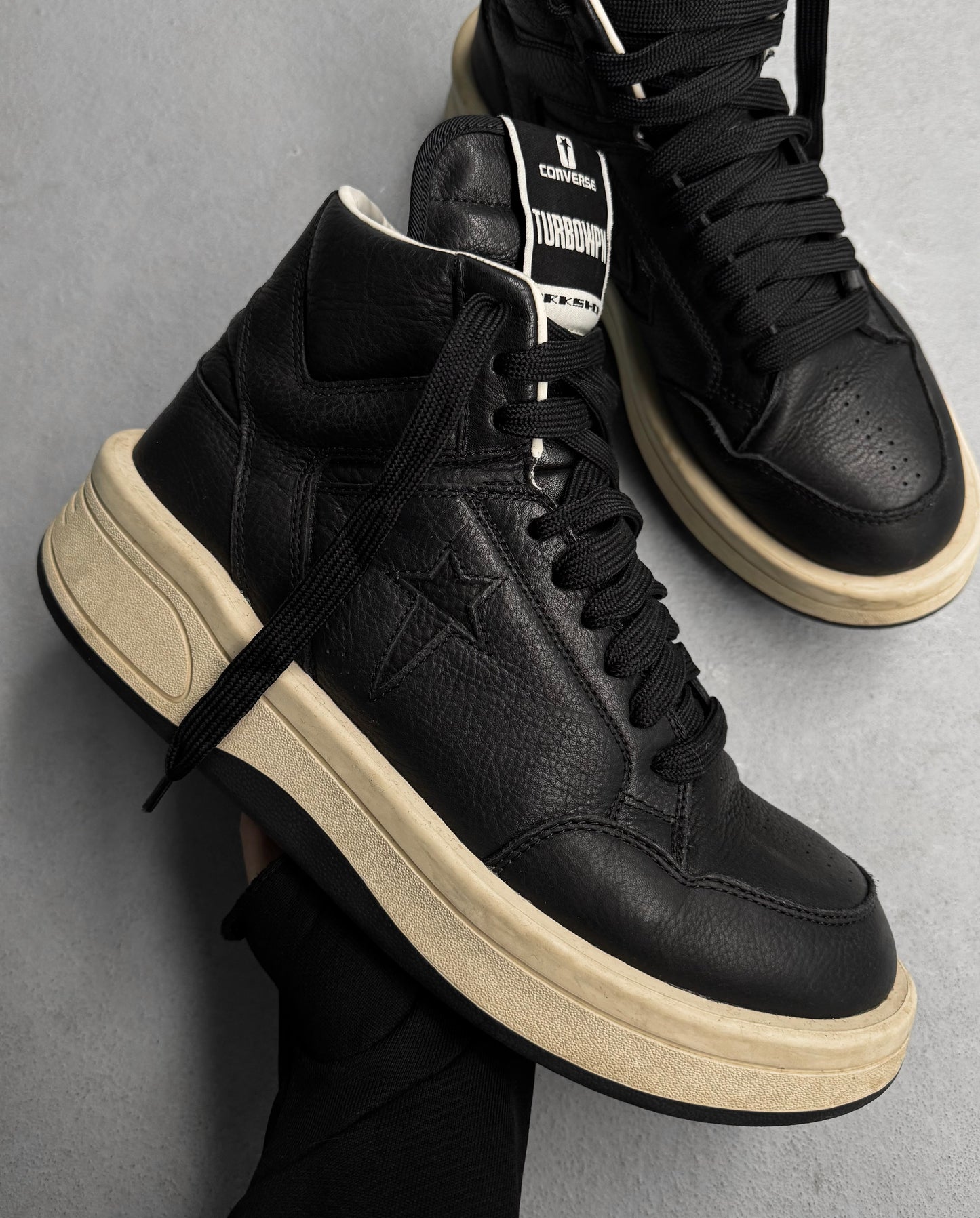 Rick Owens DRKSHDW x Converse “TURBOWPN” Platform Leather Sneakers