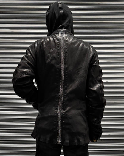 Isaac Sellam : “Experience” Black Lambskin Seamless Bute Crasse Pouille Spine Jacket