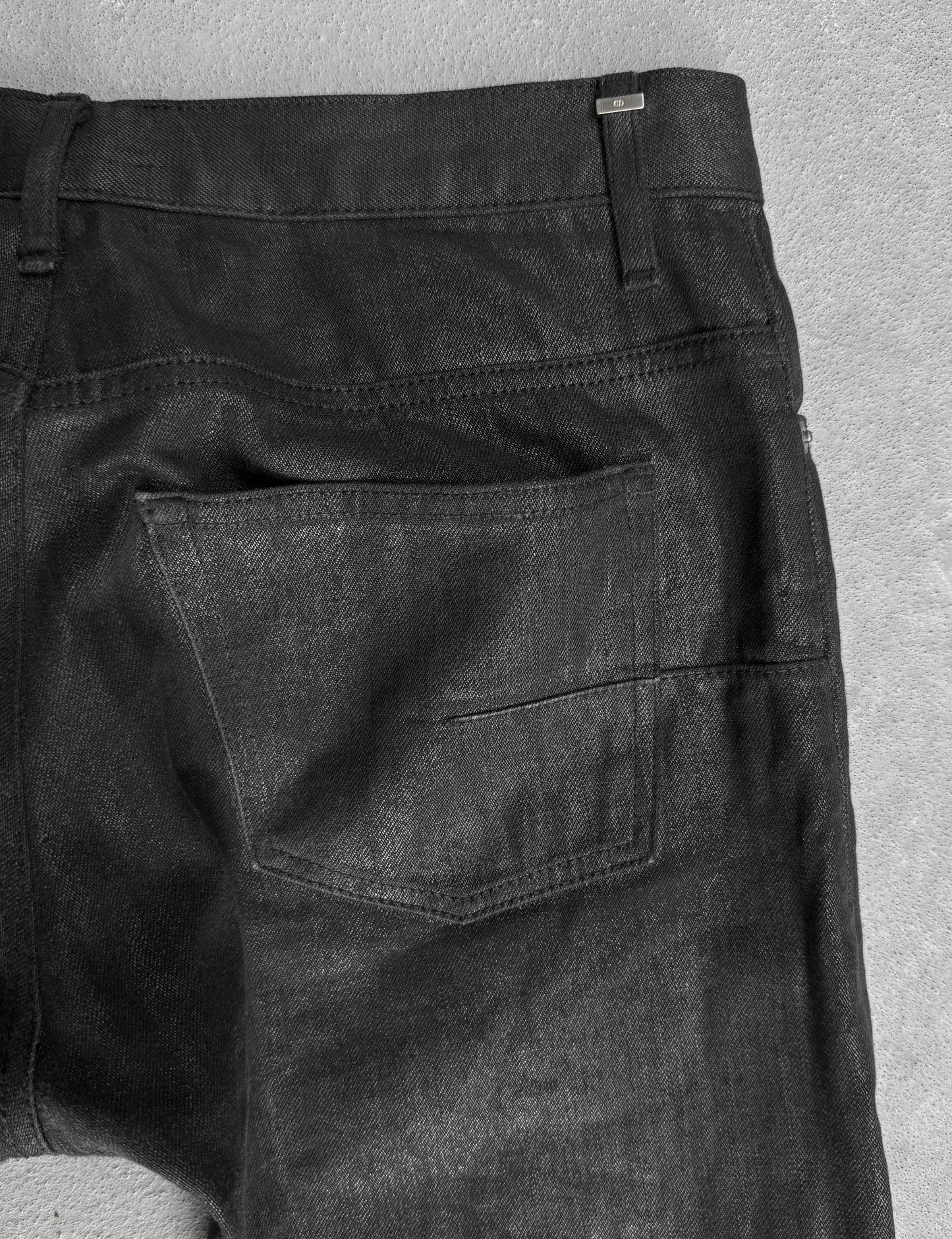 DIOR HOMME Early 00s Polyurethane Wax Coated Denim