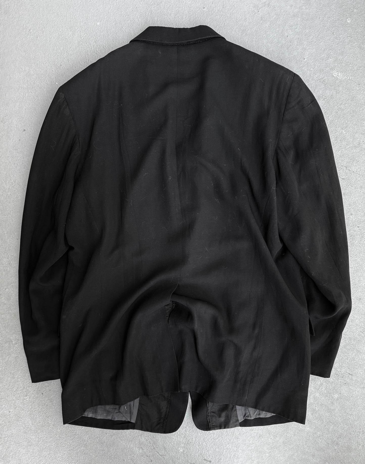 Ann Demeulemeester Early 00s Oversized Fraying Button Blazer