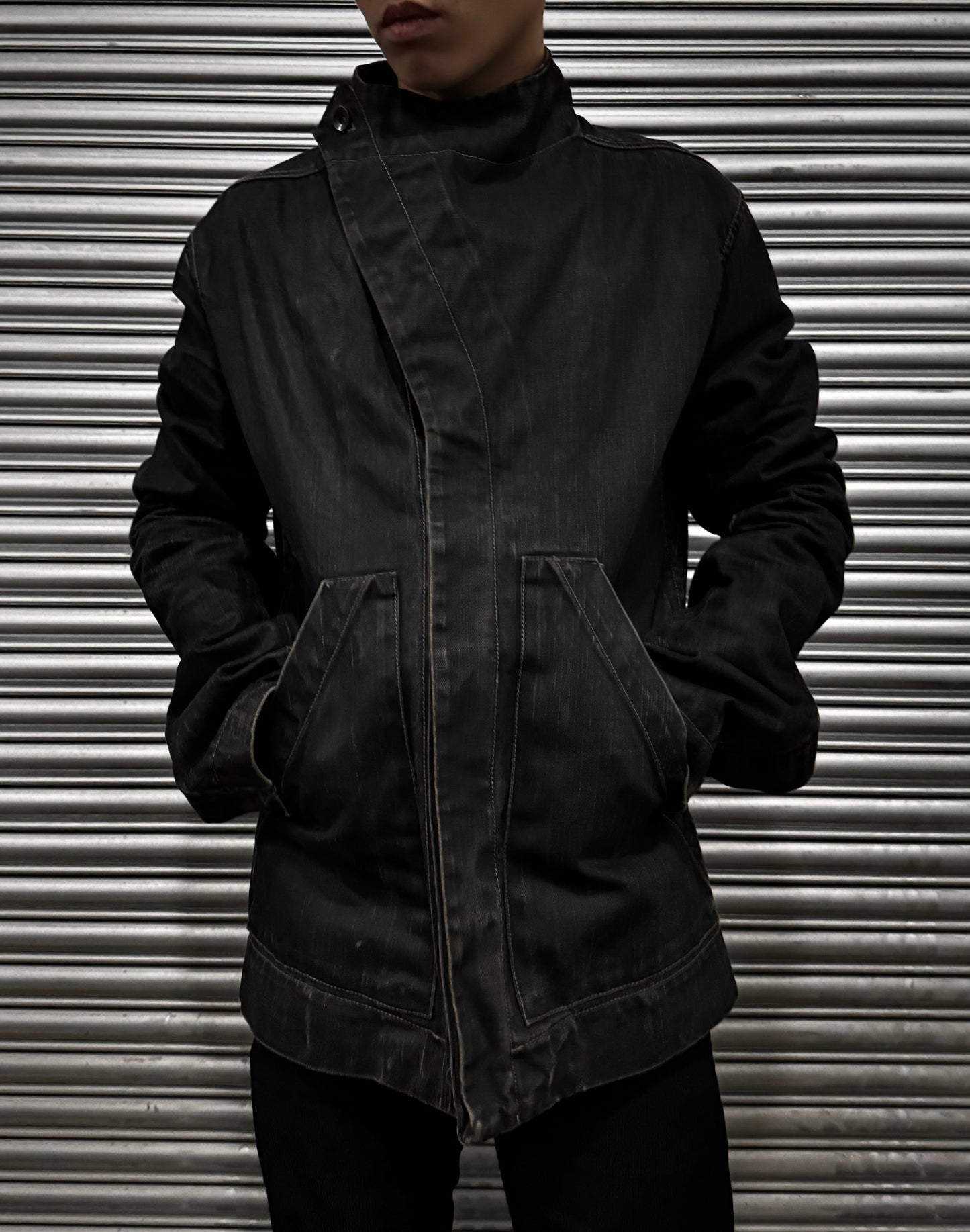 Rick Owens DRKSHDW SS13 "ISLAND" Heavy Waxed Slave Denim Jacket