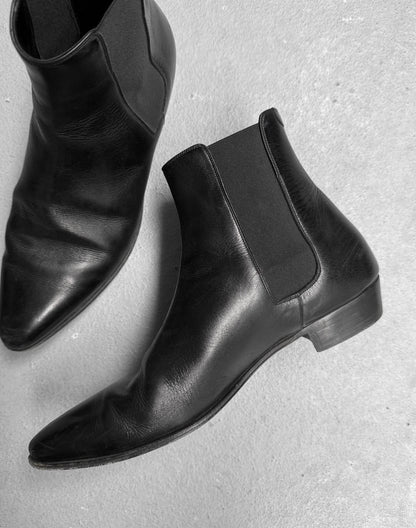 CELINE SS19 Black ‘Jacno' Chelsea Leather Boots