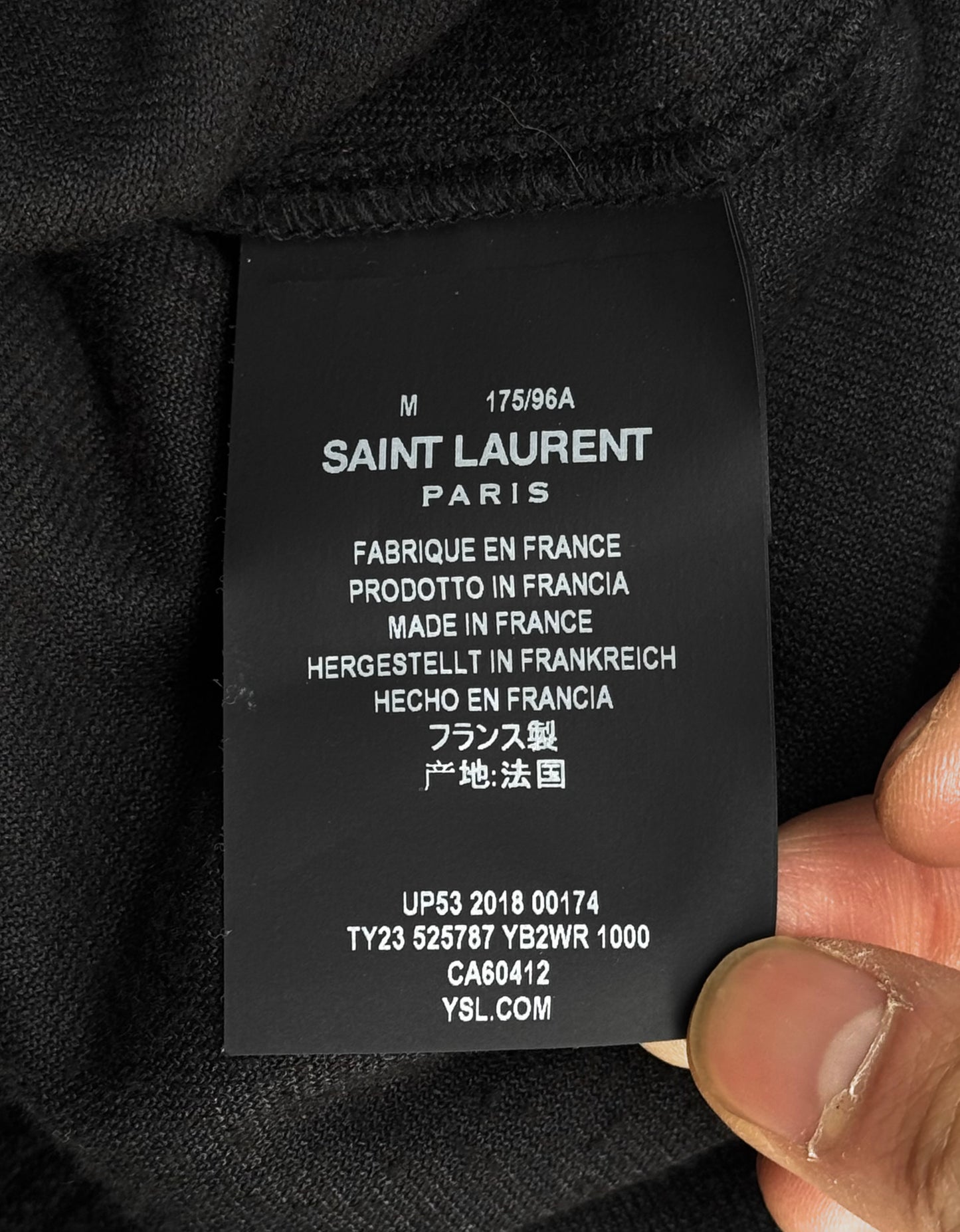 Saint Laurent Paris AW18 Distressed Velvet Raglan Sleeve Hoodie