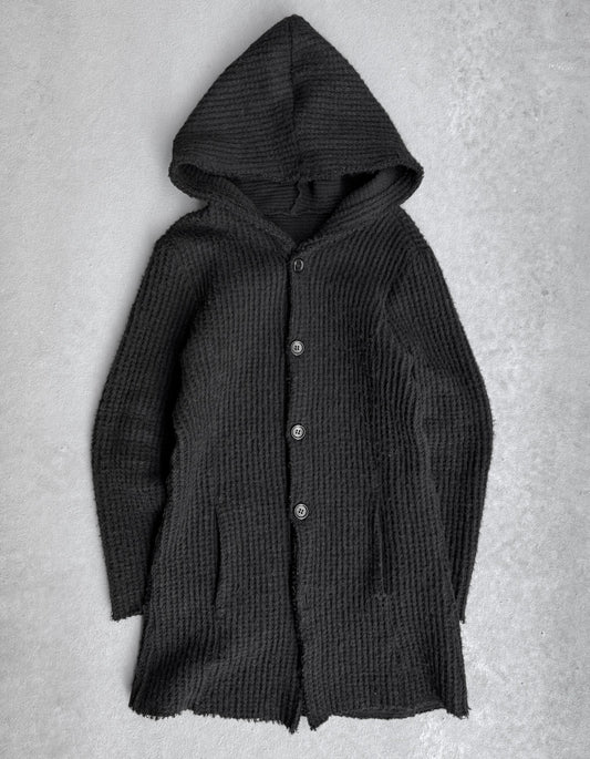 SHELLAC Early 00s Alpaca Wool-blend Hooded Cardigan