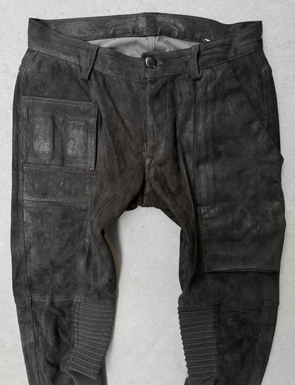 Rick Owens DRKSHDW SS15 “FAUN” Blistered Lambskin Leather Memphis Pants