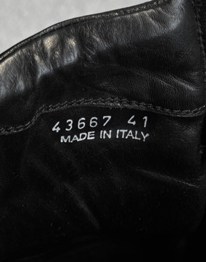 Rick Owens AW12 “MOUNTAIN” All-black Calfskin Leather Cargobasket Sneakers