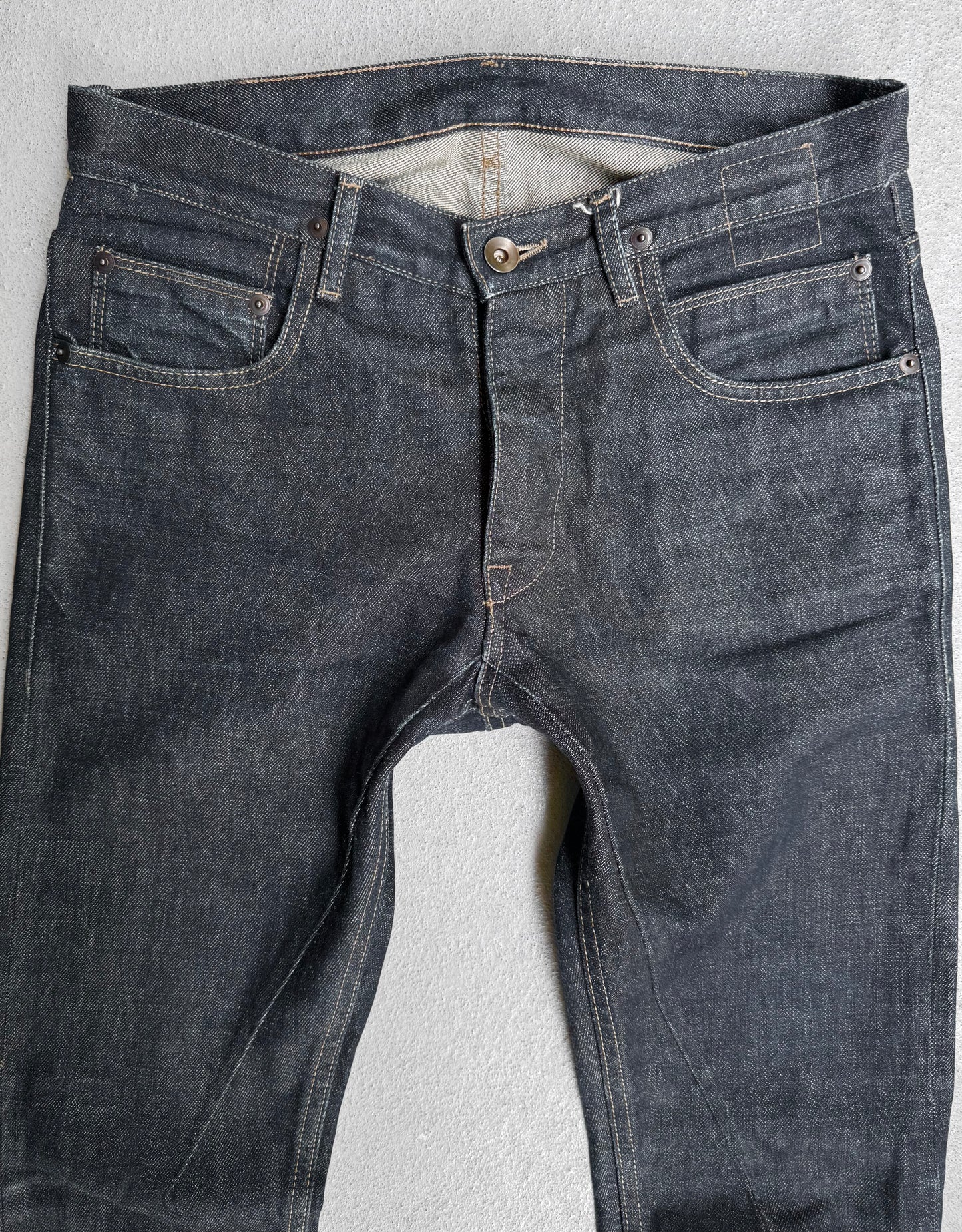 Rick Owens DRKSHDW AW13 “PLINTH” Raw Indigo ‘Detroit Cut’ Denim
