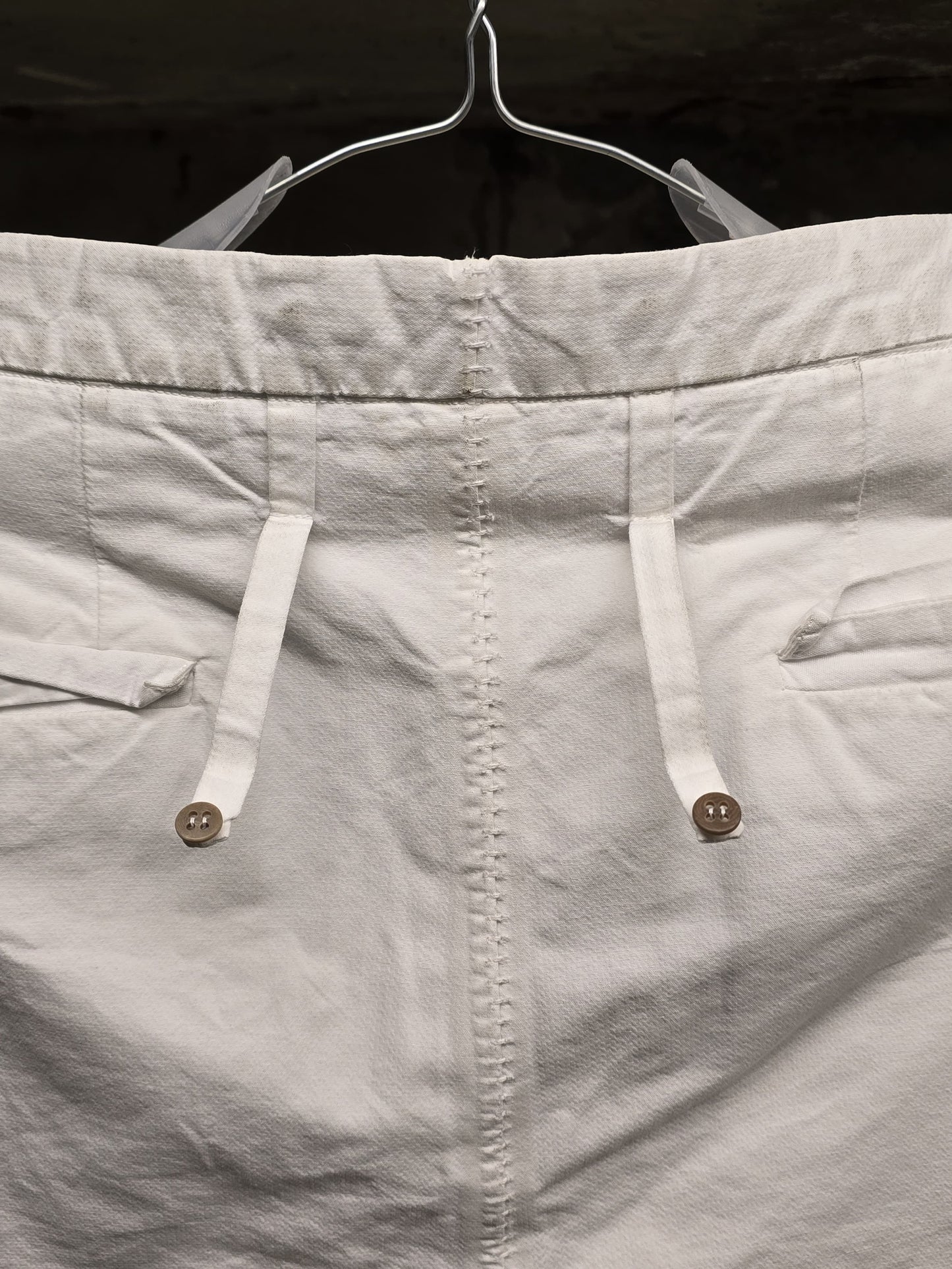 Carol Christian Poell 'PM/2671OD-IN BETWEEN/2' Object-dyed Visible Meltlock Front Zip Trousers detail | DRIEW GARMENTS