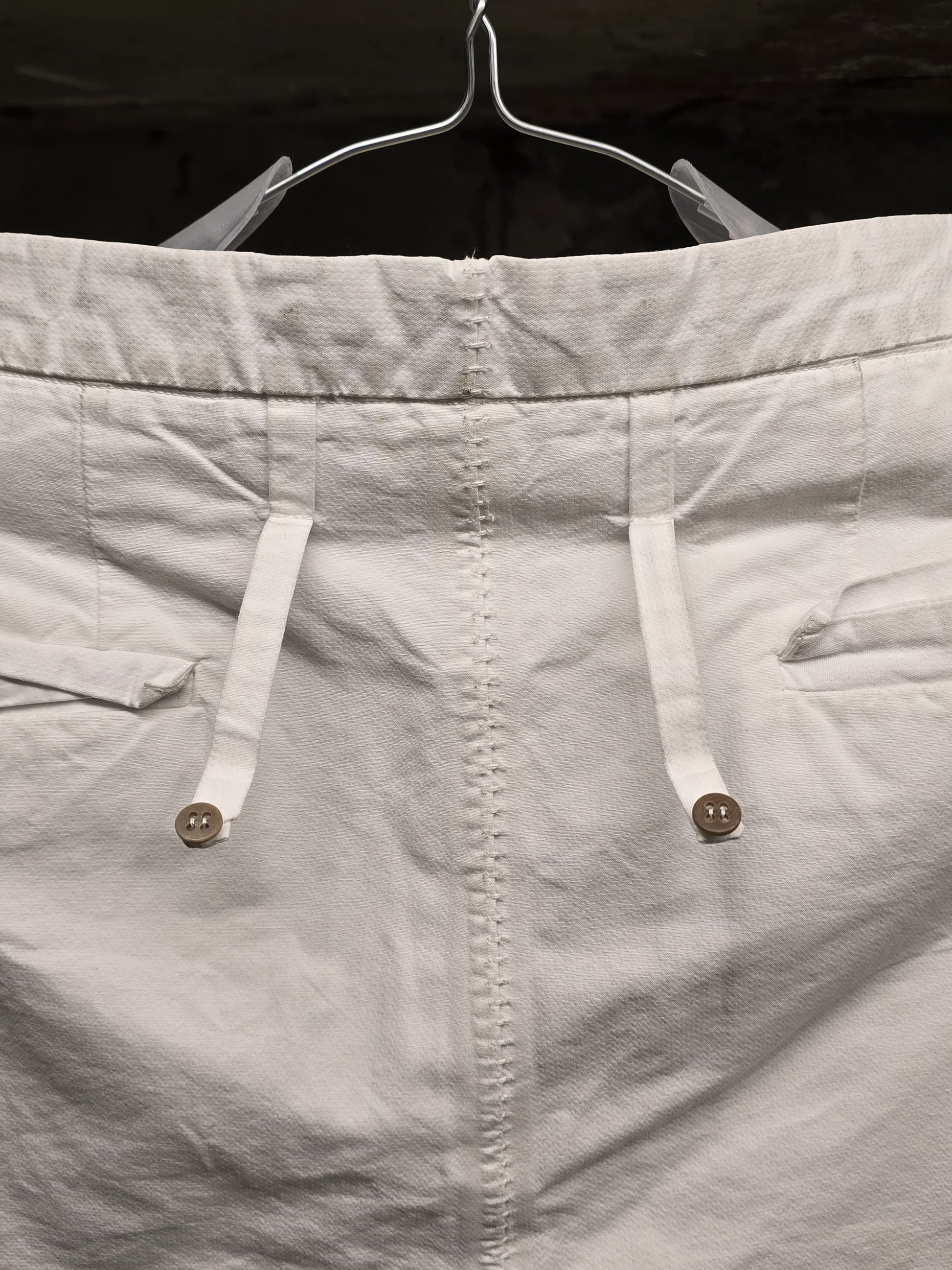 Carol Christian Poell 'PM/2671OD-IN BETWEEN/2' Object-dyed Visible Meltlock Front Zip Trousers detail | DRIEW GARMENTS